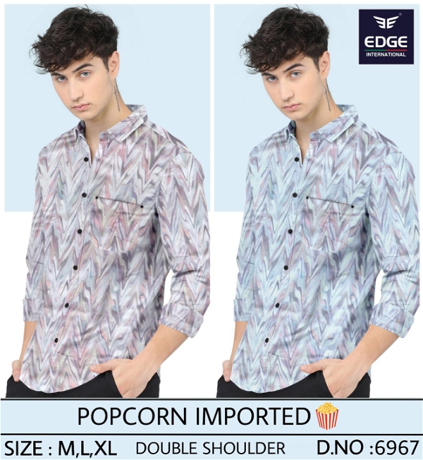 Popcorn Imported Printed Shirt 6967 - 2 . Sizes : 3 ( M L XL )