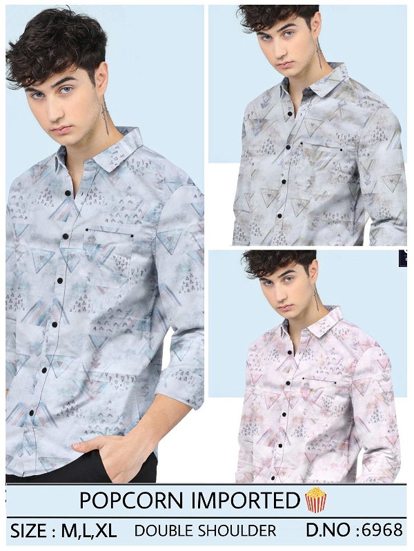 Popcorn Imported Printed Shirt 6968 - 3 . Sizes : 3 ( M L XL )