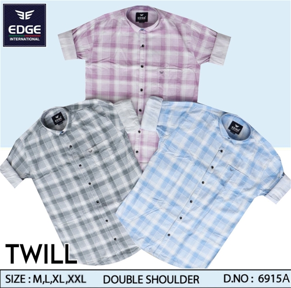Fancy Twill Check Shirt 6915A - 3 . Sizes : 4 ( M L XL XXL )