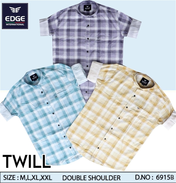 Fancy Twill Check Shirt 6915B - 3 . Sizes : 4 ( M L XL XXL )