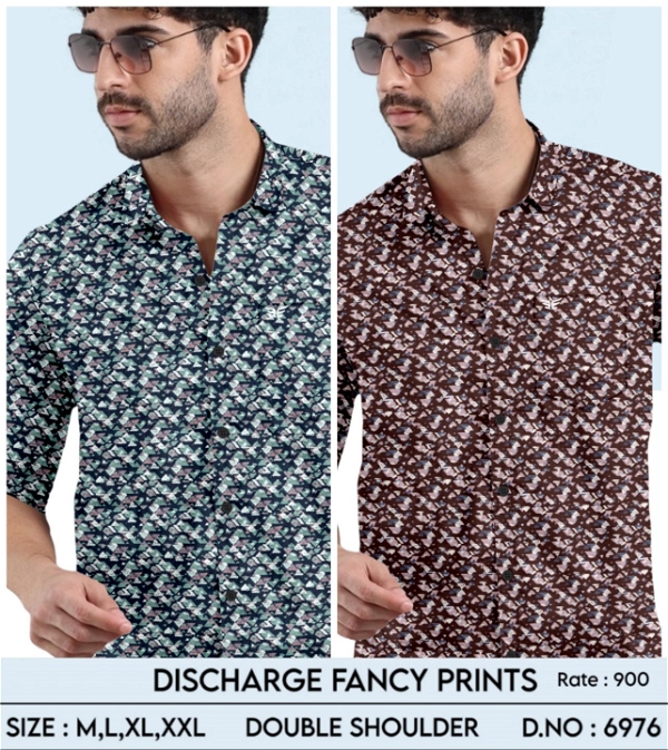 Discharge Fancy Printed Shirt 6976 - 2 . sizes : 4 (M L XL XXL )