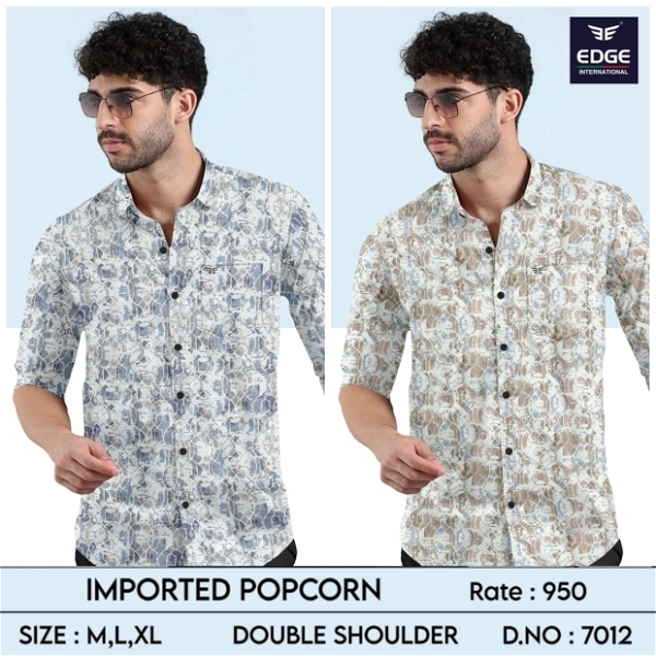 Popcorn Imported Printed Shirt 7012 - 2 . Sizes : 3 ( M L XL )