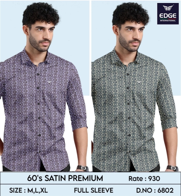 Premium 60's Satin Shirt 6802 - 2 . Sizes: 3 ( M L XL)