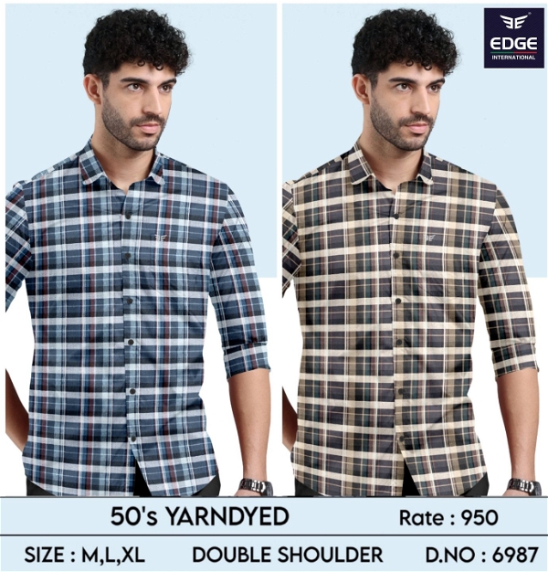 Fancy 50's Yarn Dyed Check Shirt 6985 - 2  . Sizes : 3 ( M L XL )