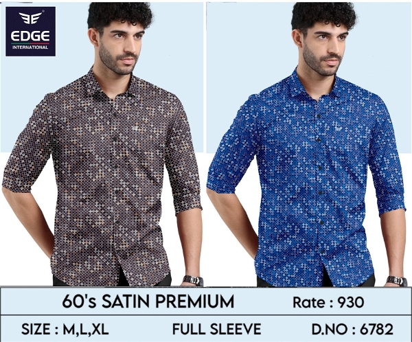 Premium 60's Satin Shirt 6782 - 2 . Sizes (M L XL )