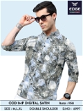 Fancy Imported Cord Satin Shirt 6997 - 2 . size : 3 (M L XL )