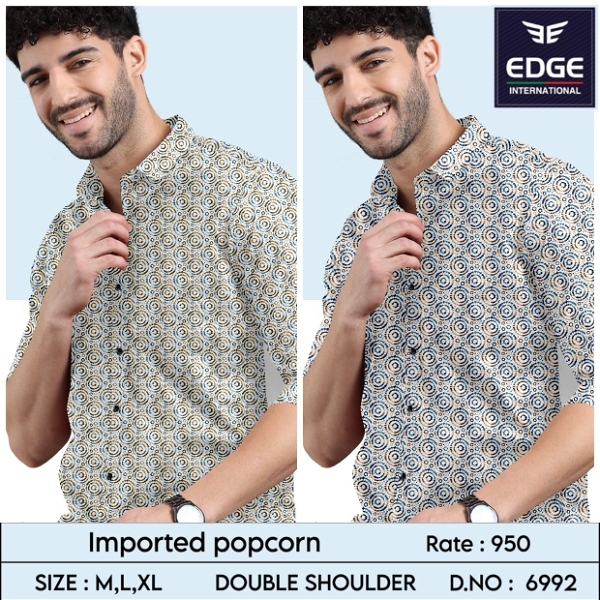 Fancy Imported Popcorn Print Shirt 6992 - 2 . Sizes : 3 ( M L XL )