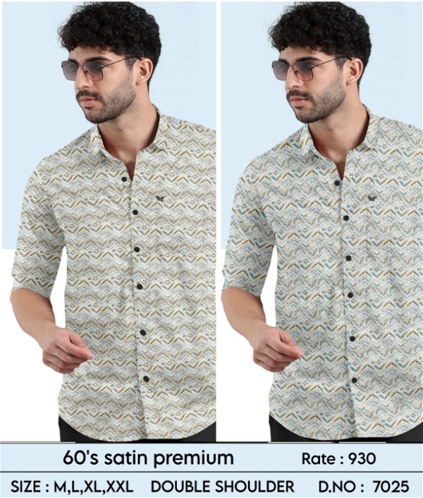 Premium 60's Satin Shirt 7025 - 2 . Sizes : 4 ( M L XL XXL )