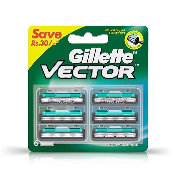 Gillette Vector Twin Blades Cartridge - 6 Units