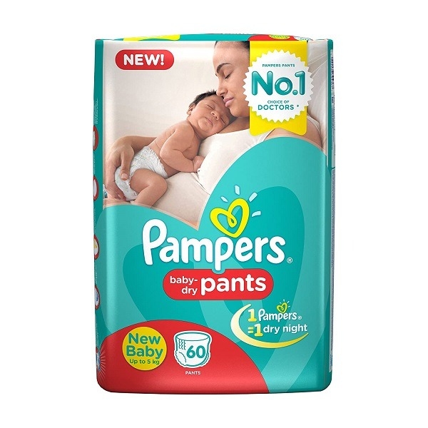 Pampers Baby-Dry Pants - New Baby - 60 Units