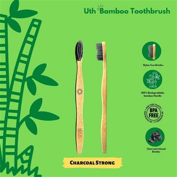 Uth Bamboo Toothbrush - 1pcs Neem Charcoal