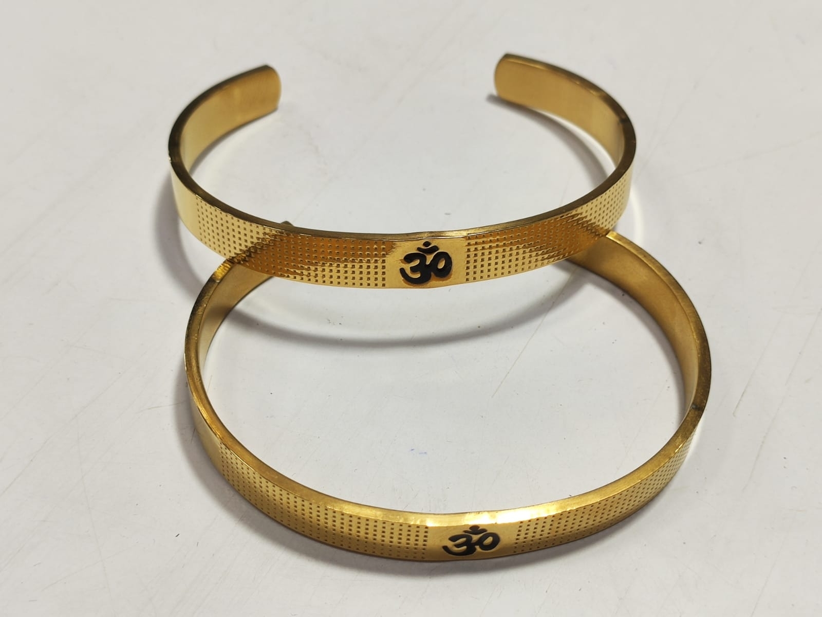 Om Laser Engraved Brass Kada Bangle Bracelet For Men  ZIVOM