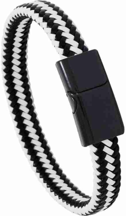 Black Magnetic Leather Plait Bracelet  Infinity Pro  Ionic  Magnetic  Jewellery