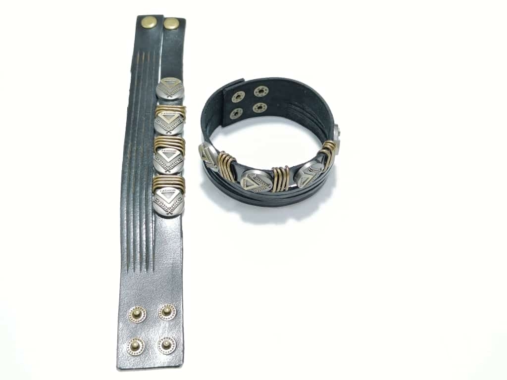 Braided Designer Stainless Steel and Leather Bracelet for Men Boys Bl   Shining Jewel
