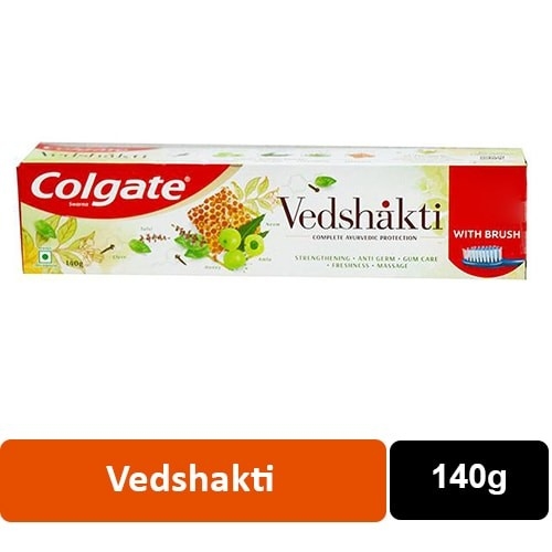 Colgate Vedshakti Toothpaste(Free Tooth Brush) (140g) - 140g