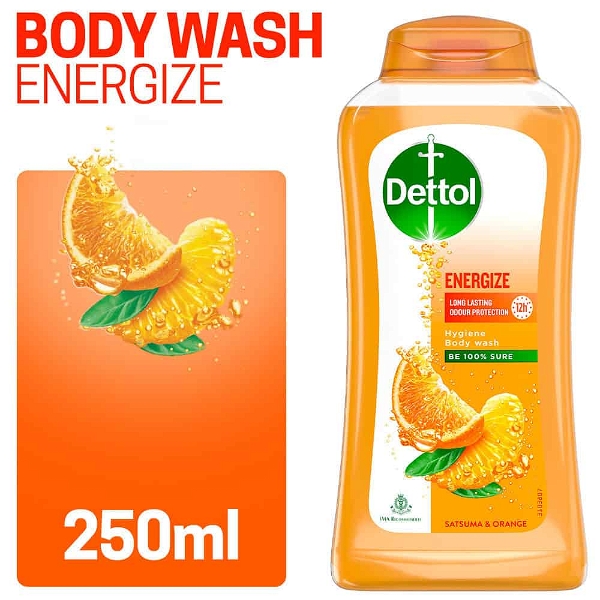 Dettol dettol energize body wash & shower gel(satsuma & orange) - 250ml