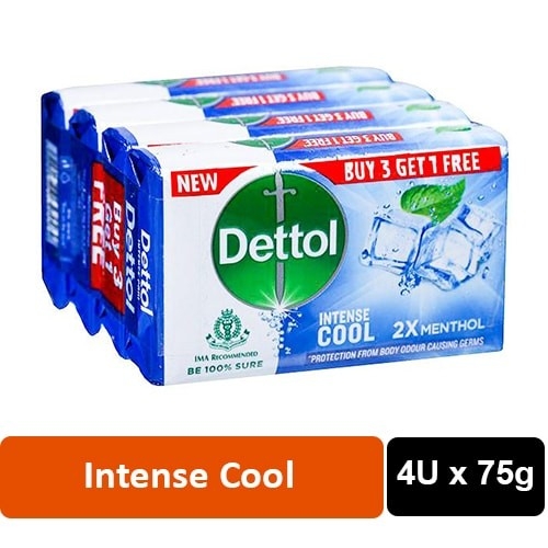 Dettol dettol intense cool soap (buy 3 get 1 free) - 4U