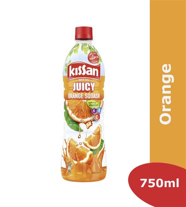 Kissan kissan juicy orange squash - 750ml