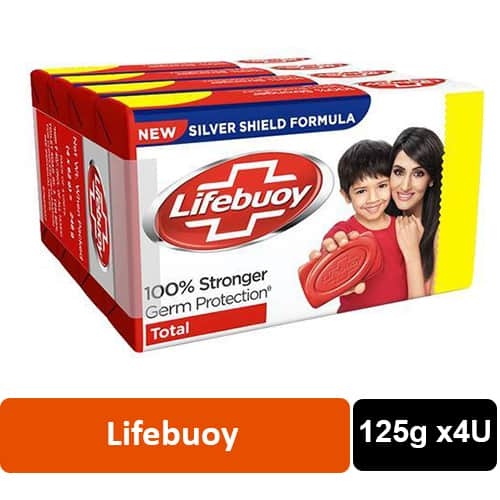 Lifebuoy lifebuoy total soap(buy 3 get 1 free) - (4U x 125g)=500g