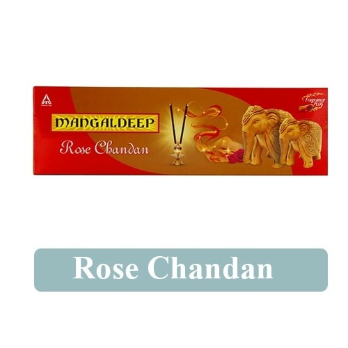 Mangaldeep mangaldeep puja agarbatti(rose chandan) - 12 Sticks