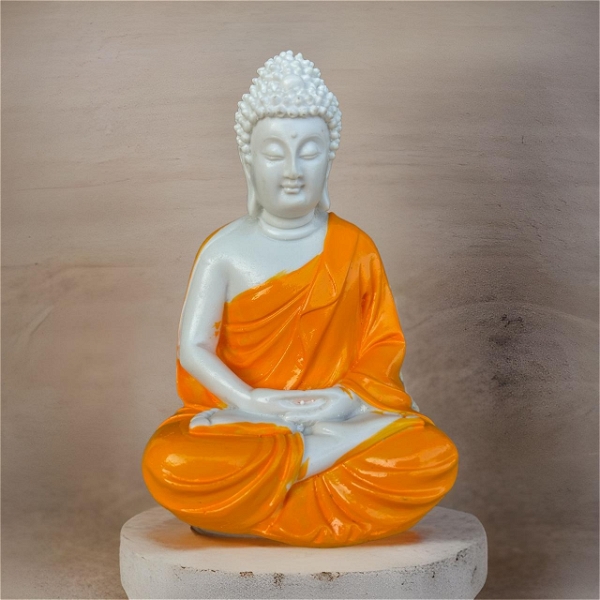 Resin Home Decor Buddha Idol For Living Room (Size:5 Inches) 