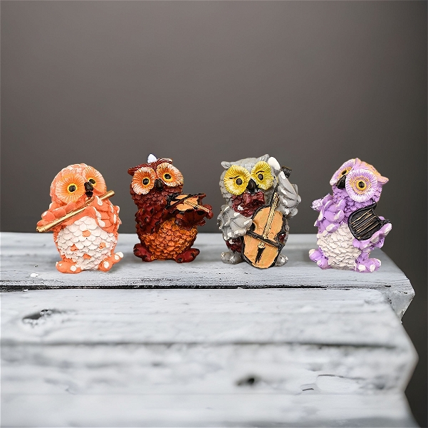Musical Owl Set Of 4 - 4 Inch