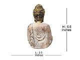 Buddha Showpiece Idol for Home Decor (Set of 3) (Ivory Gold, Free Size)