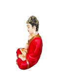Small Meditation Buddha  - 5 Inch, Red