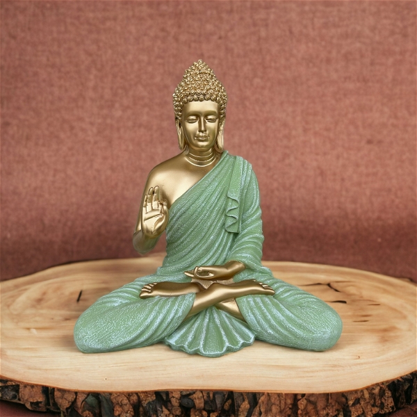 Resin Home Decor Buddha Idol For Living Room - 15  inch