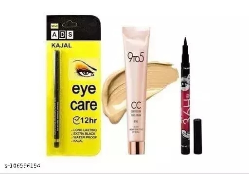 ADS eye care kajal with sketch pen eye liner set of 1Long Lasting  Nutritious Lip