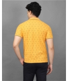 Stylish All Over Print Men's Half Sleeves Polo T-Shirt - M, Yellow