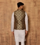 Multi Color Art Silk Mandala Print Nehru Jacket
