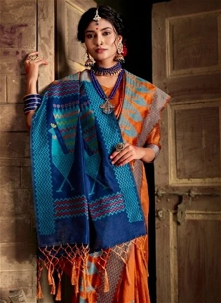 Premium Cotton Silk Embroidered Saree With Blouse