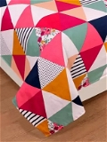 RisingStar 220 TC Cotton Double Geometric Flat Bedsheet  (Pack of 1, Multicolor)