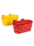 Set of two Polka Dot Oval Railling Planter Big Yellow & Red
