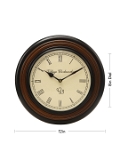 Wooden Polish Lining Analog 12 Inches Wall Clock - 6''X6''X12'', Brown