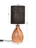 Wooden Dome Table Lamp with Jute black Shade