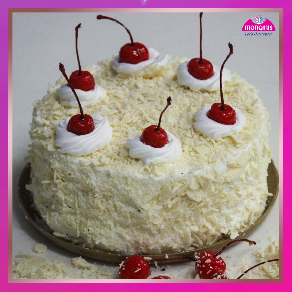 Eggless Royal Creamy White Forest Cake Half Kg