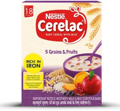 Nestle Cerelac From 18 To 24 Months  - 5 Grains&Fruits, 300g