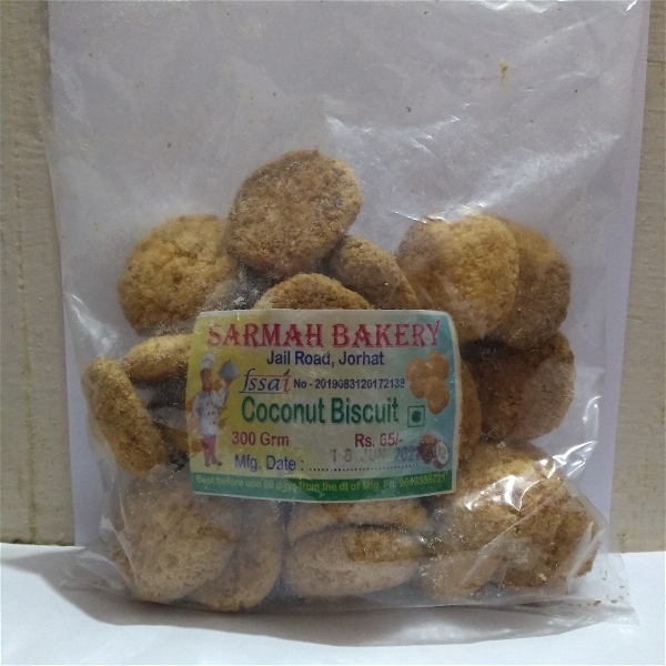 Sarmah Bakery Sweet Round Shaped Biscuits - Coconut, 300g