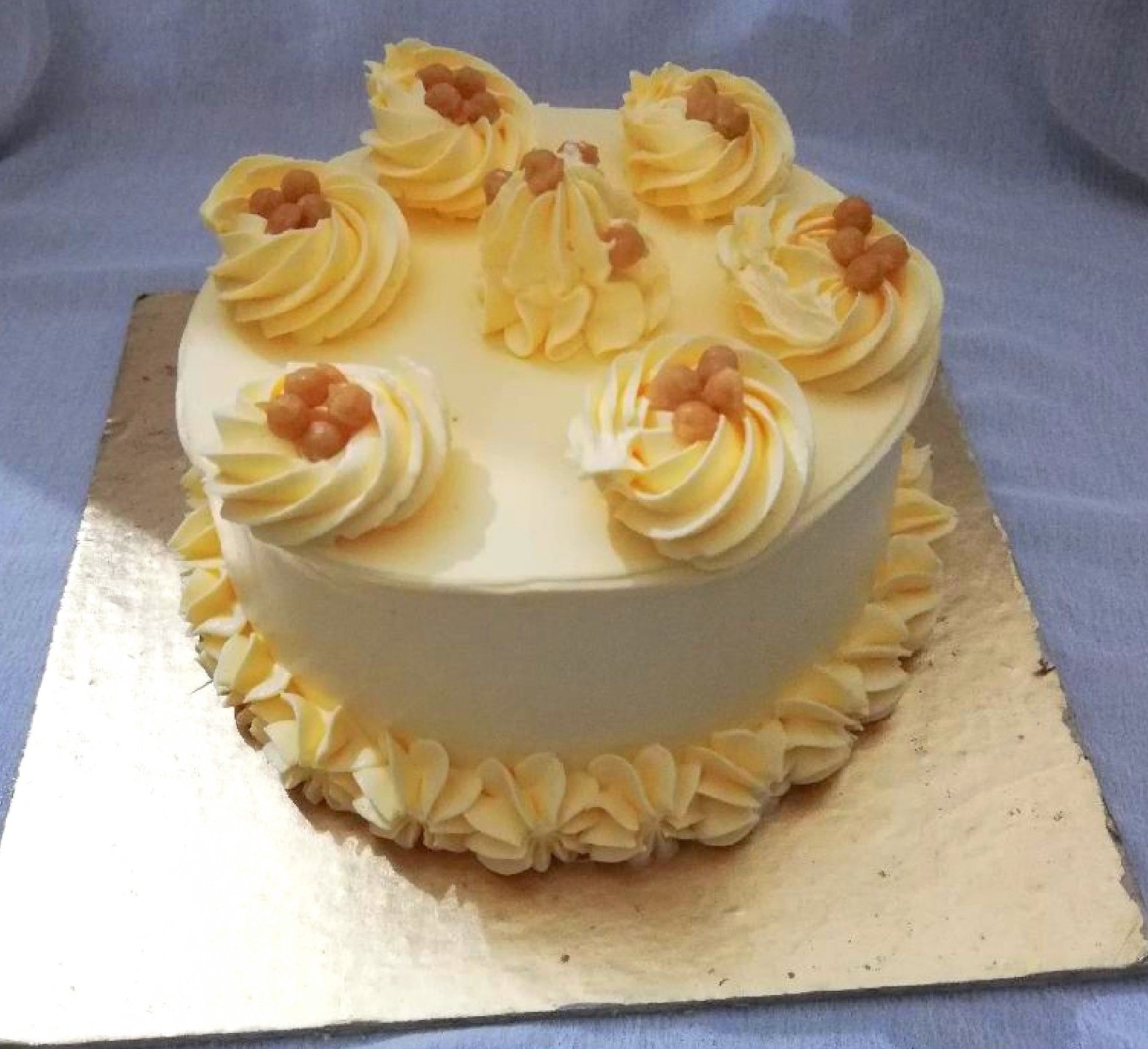 Heart Shaped Butterscotch Photo Cake in Saharanpur - www.giftcakes.in