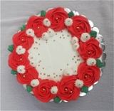 Floral Red Vanilla Cake - 2 Pound