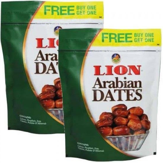 Lion Arabian Dates Khajoor (Khajur) - Buy One Get One Free, 500g+500g