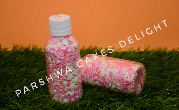 PINK & WHITE SPRINKLE - APPROX 100G