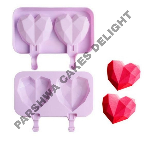 2 CAVITY HEART CAKE SICKLE MOULD