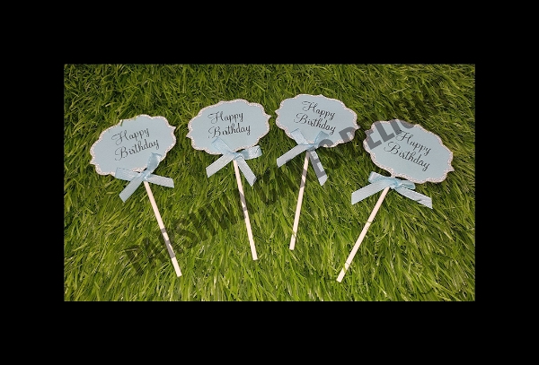 HBD PAPER TAGS - SKY BLUE, 1 PACK OF 4 PCS