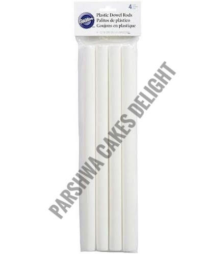 Plastic White Dowel Rods for Tiered Cake Construction - 1 PACK OF 4 PCS, 30CM*2CM