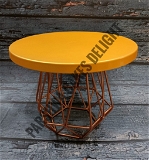 GEOMETRIC CAKE STAND - TOP COLOUR GOLD, PLATE SIZE 10 INCH
