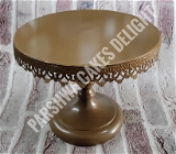 ALUMINIUM BELL CAKE STAND - GOLD, PLATE SIZE 12 INCH