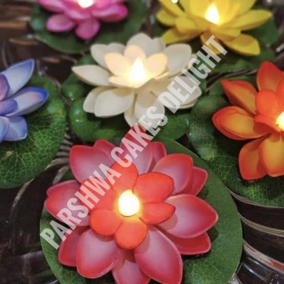 Water Floating Lotus Flower LED Candle - 3 PCS PACK